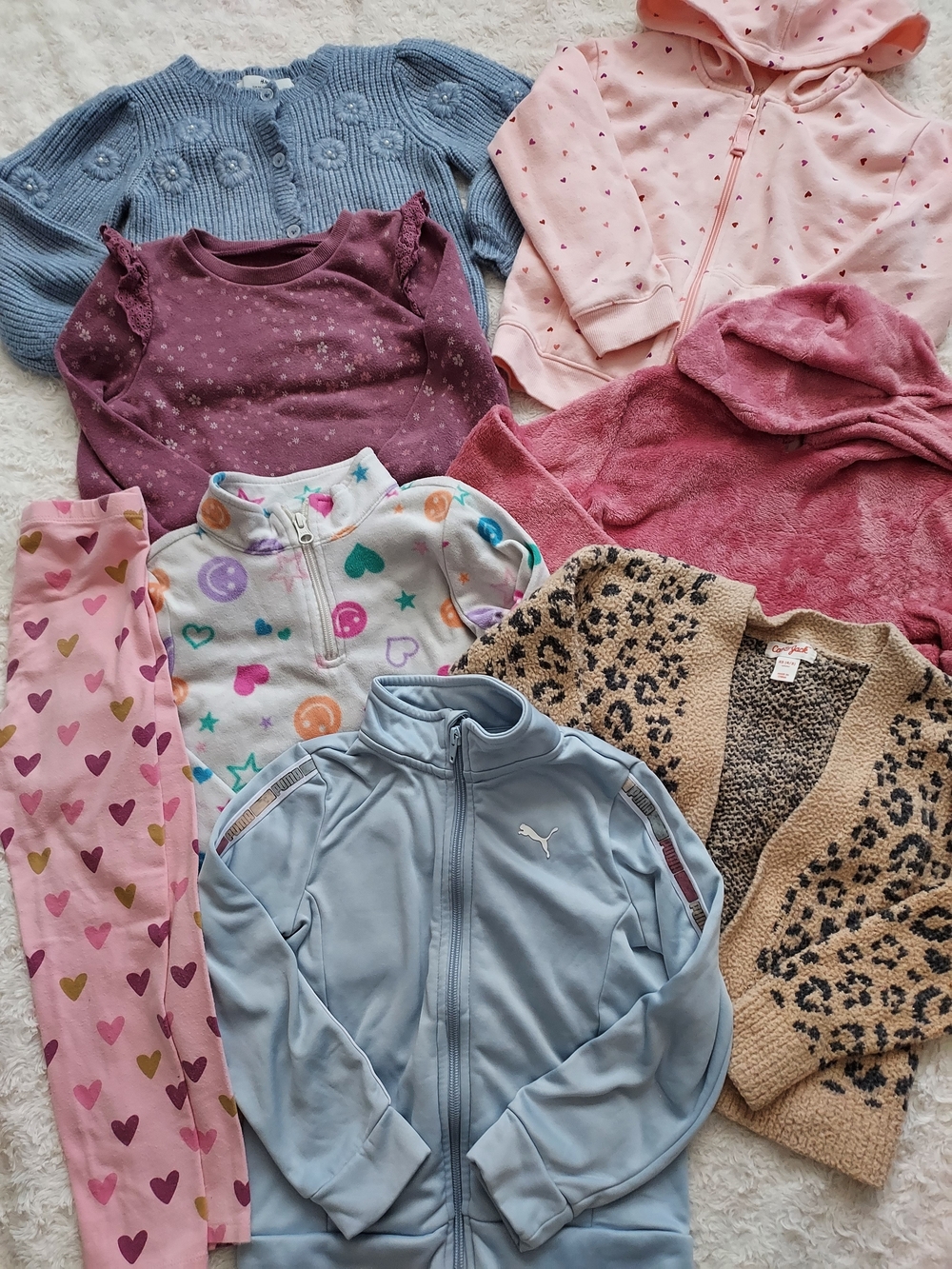 BUNDLE (8 pcs) Girls 4T- 4/5 Cool Weather Jacket Sweater Hoodie Lot Fall Winter